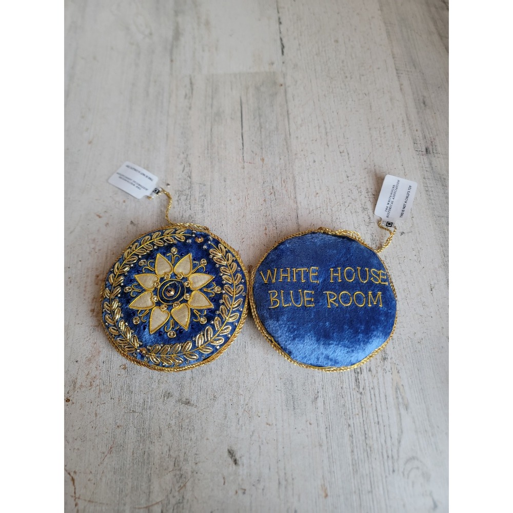 Whitehouse Blue room beaded plush design ornament Xmas set‎ usa